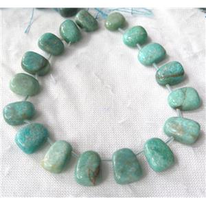 green Amazonite collar beads, teardrop, top-drilled, approx 15-26mm