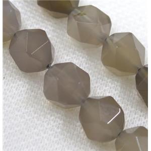 Gray Agate Beads Cut Round, approx 12mm dia