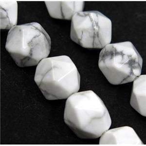 white howlite turquoise beads ball, starcut, approx 12mm dia