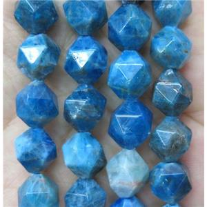 blue Apatite ball beads, facetes round, approx 12mm dia