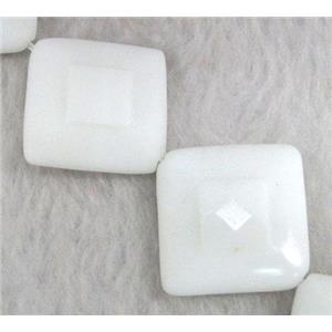 porcelain beads, corner-drilled square, faceted, approx 20x20mm, 15.5 inches