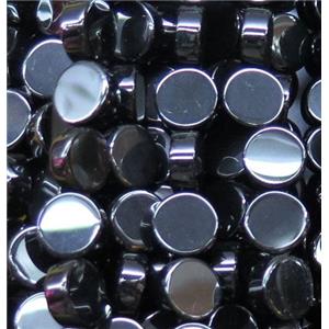 black onyx beads, flat round, approx 12mm dia