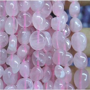 Rose Quartz chips bead, pink, freeform, approx 6-10mm