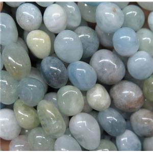 Aquamarine chip bead, freeform, Grade B, approx 6-10mm