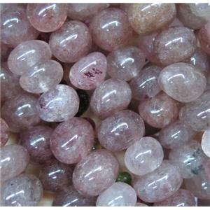pink Strawberry Quartz chip bead, freeform, approx 6-10mm
