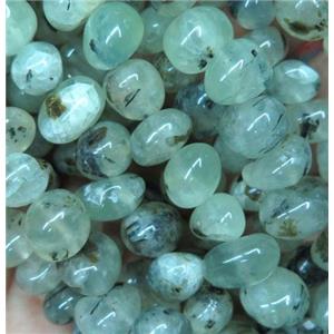 green Prehnite chip beads, freeform, approx 6-10mm