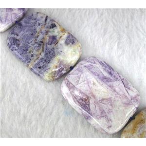 purple jasper beads, rectangle, approx 18x25mm, 15.5 inches