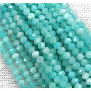 green Russian Amazonite beads, faceted rondelle, approx 3x4mm