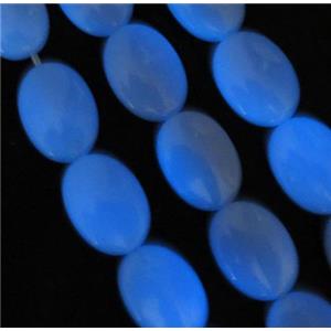 blue GlowStone oval beads, approx 13x18mm