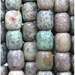 green African Turquoise barrel beads, approx 12-14mm