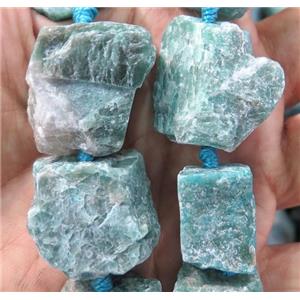 green Russian Amazonite nugget beads, freeform, rough, approx 15-25mm