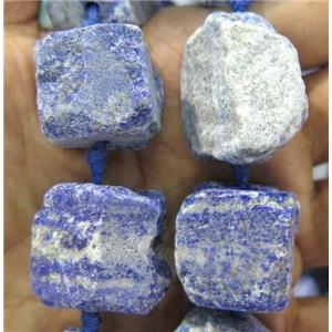 blue Lapis nugget beads, freeform, rough, approx 15-25mm