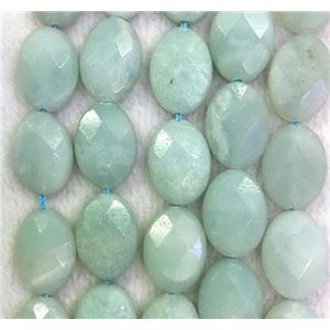 Amazonite beads, faceted oval, approx 13x18mm