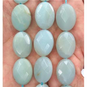 faceted Amazonite oval beads, A grade, approx 10x14mm