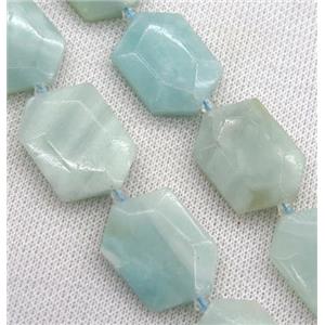 Amazonite slice beads, faceted freeform, blue, approx 20-30mm