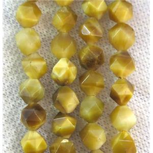 golden tiger eye stone ball beads, faceted round, approx 8mm dia