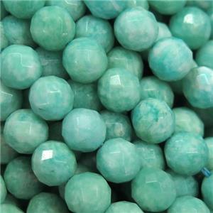 green Russian Amazonite beads, faceted round, approx 4mm dia