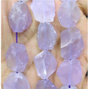 purple matte Amethyst slice beads, flat freeform, approx 15-20mm