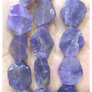 matte Dogtooth Amethyst slice beads, flat freeform, approx 15-20mm