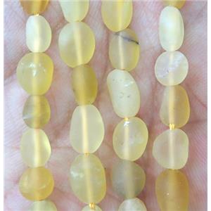 matte Yellow Opal Jasper chip beads, freeform, approx 5-8mm