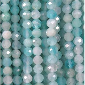 faceted round blue Amazonite beads, approx 2.5mm dia