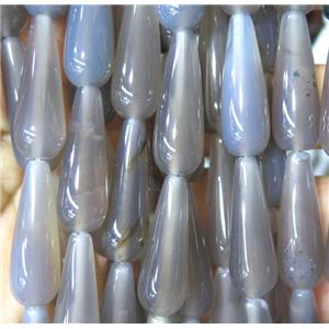 gray agate teardrop beads, approx 10x30mm