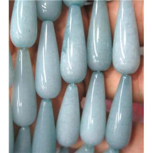 blue amazonite bead, dye, teardrop, approx 10x30mm