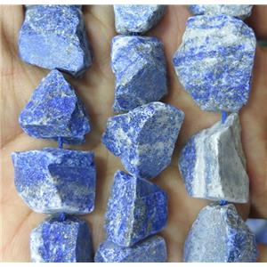 blue Lapis Lazuli nugget chip beads, freeform, rough, approx 10-18mm