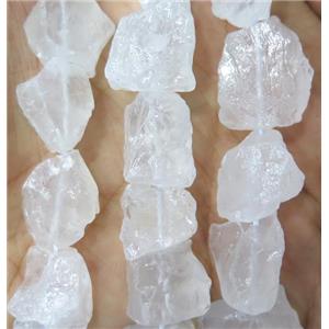 clear quartz nugget chip beads, freeform, rough, approx 10-18mm