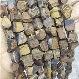 tiger eye stone nugget chip beads, freeform, rough, approx 10-18mm