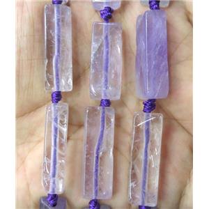 purple Amethyst cuboid beads, approx 10x30mm
