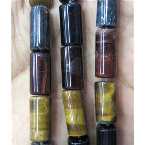 mix tiger eye stone tube beads, approx 8x16mm