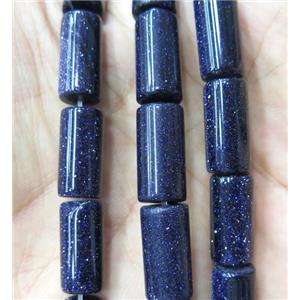 blue SandStone tube beads, approx 8x16mm