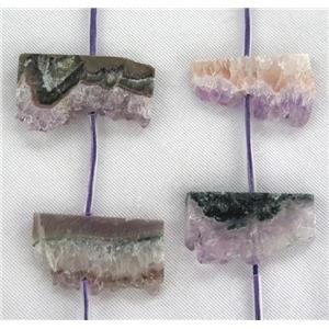 Amethyst druzy slice bead, freeform, approx 20-40mm