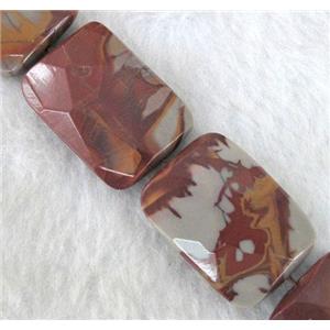 natural Noreena jasper beads, faceted rectangle, approx 18x25mm, 15.5 inches