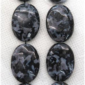Black Feldspar Oval Beads, approx 22x30mm