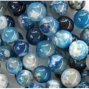 round Cherry Agate beads, blue, approx 10mm dia