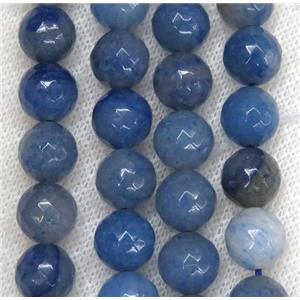 blue Aventurine beads, faceted round, approx 6mm dia