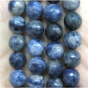 faceted round Blue Jasper beads, B grade, approx 8mm dia