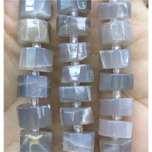 gray MoonStone beads, faceted heishi, approx 7-11mm dia
