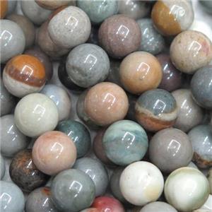 round Picasso Jasper beads, approx 12mm dia