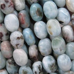 blue Larimar oval beads, approx 6x8mm