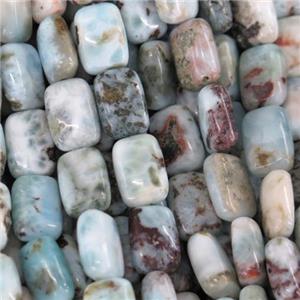 blue Larimar rectangle beads, approx 10x14mm