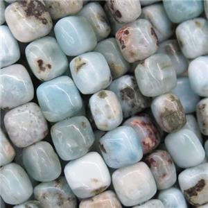 blue Larimar square beads, approx 6x6mm