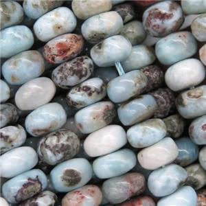 blue Larimar rondelle beads, approx 4x6mm