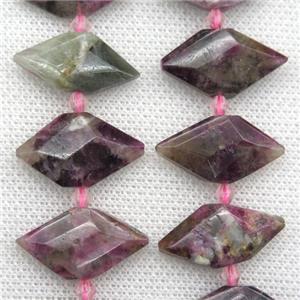 Tourmaline beads, faceted bullet, approx 13-22mm