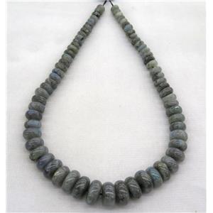 Labradorite collar beads, rondelle, approx 8-18mm