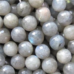 labradorite beads, faceted round, approx 8mm dia