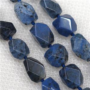 Dumortierite chip beads, faceted freeform, approx 10-14mm