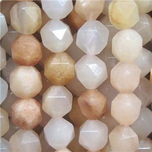 faceted round pink aventurine beads ball, approx 10mm dia